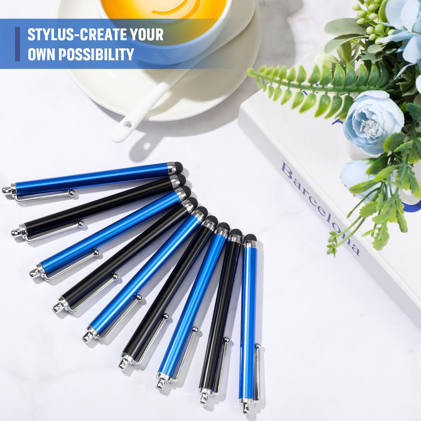 Outus Stylus Pen Set of 36 for Universal Capacitive Touch Screens Devices, Stylus Pens for Touch Screens Devices, Compatible with Tablet (Black)