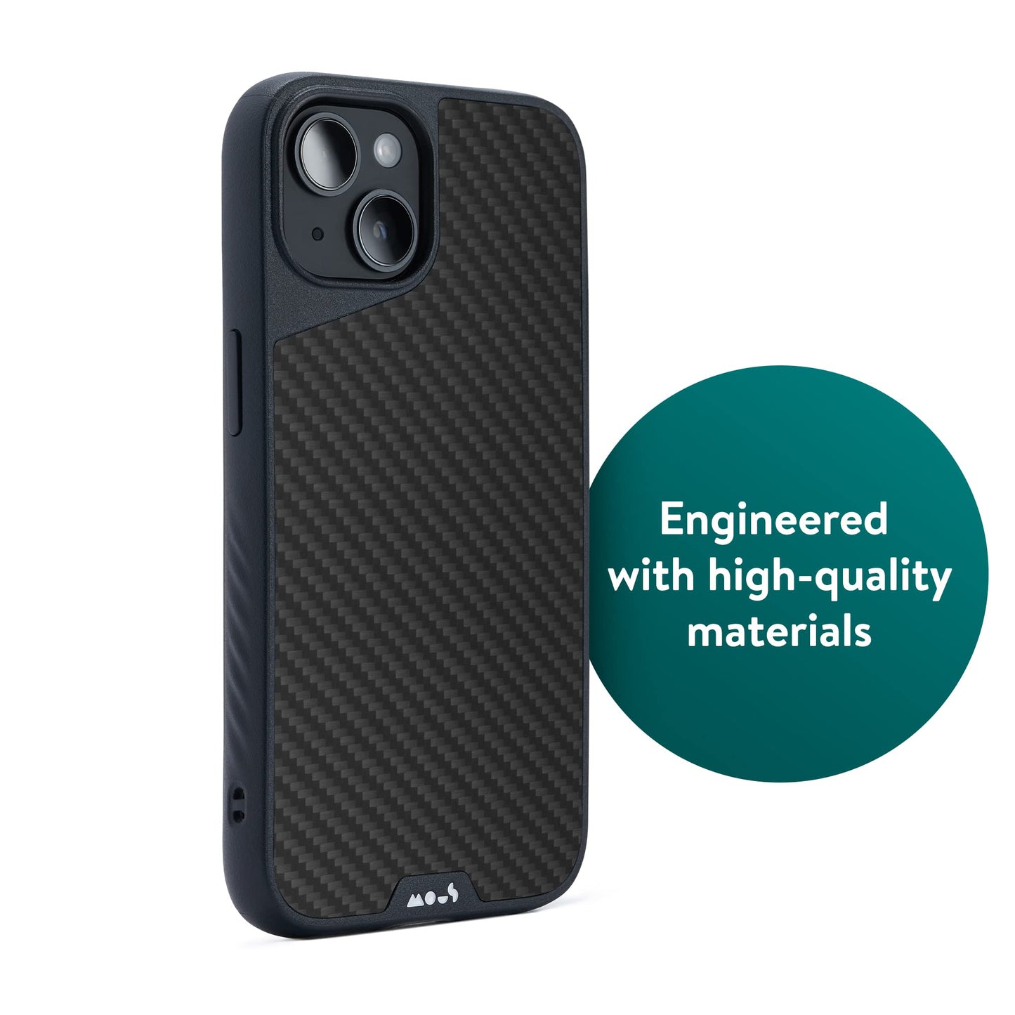 Mous - Case for iPhone 14 - Black Leather - Limitless 5.0 - Protective iPhone 14 Case MagSafe Compatible - Shockproof Phone Cover