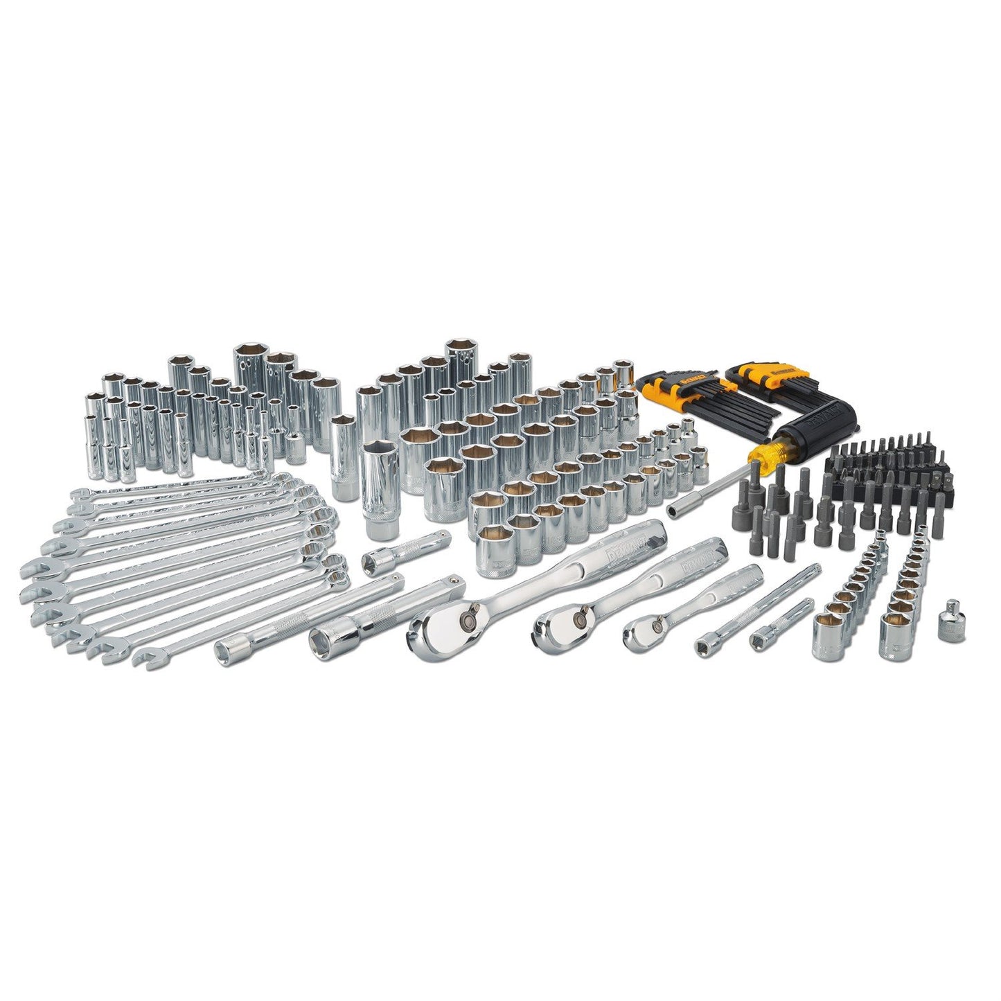 DEWALT Mechanics Tool Set, 1/4" & 3/8" & 1/2" Drive, SAE/Metric, 205-piece (DWMT81534)