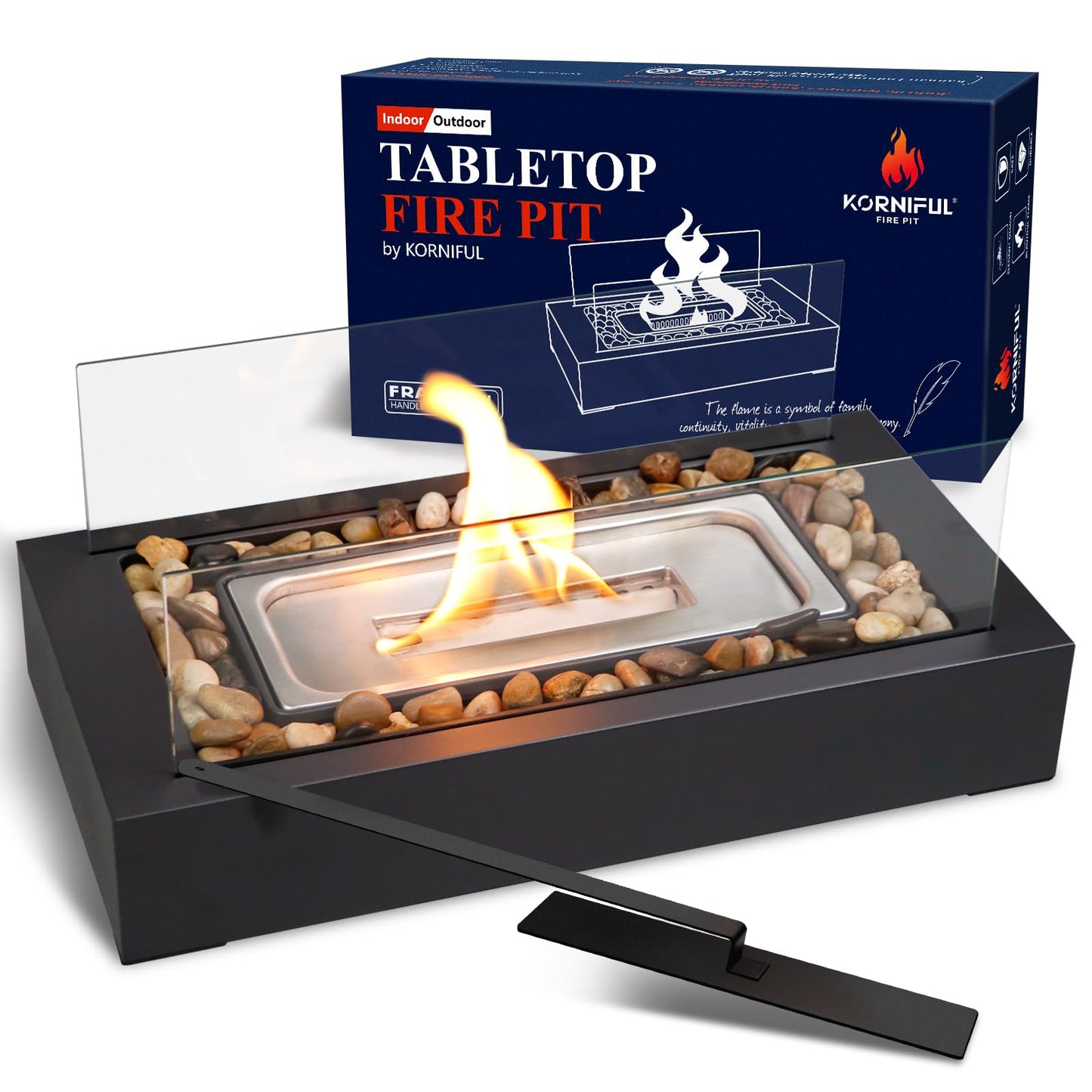 2024 New Tabletop Fire Pit,Woodgrain Portable Table Top Firepit Outdoor Indoor Table top Fireplace Smores Maker for Family Dinner Party Patio Balcony Backyard Housewarming Table Decor