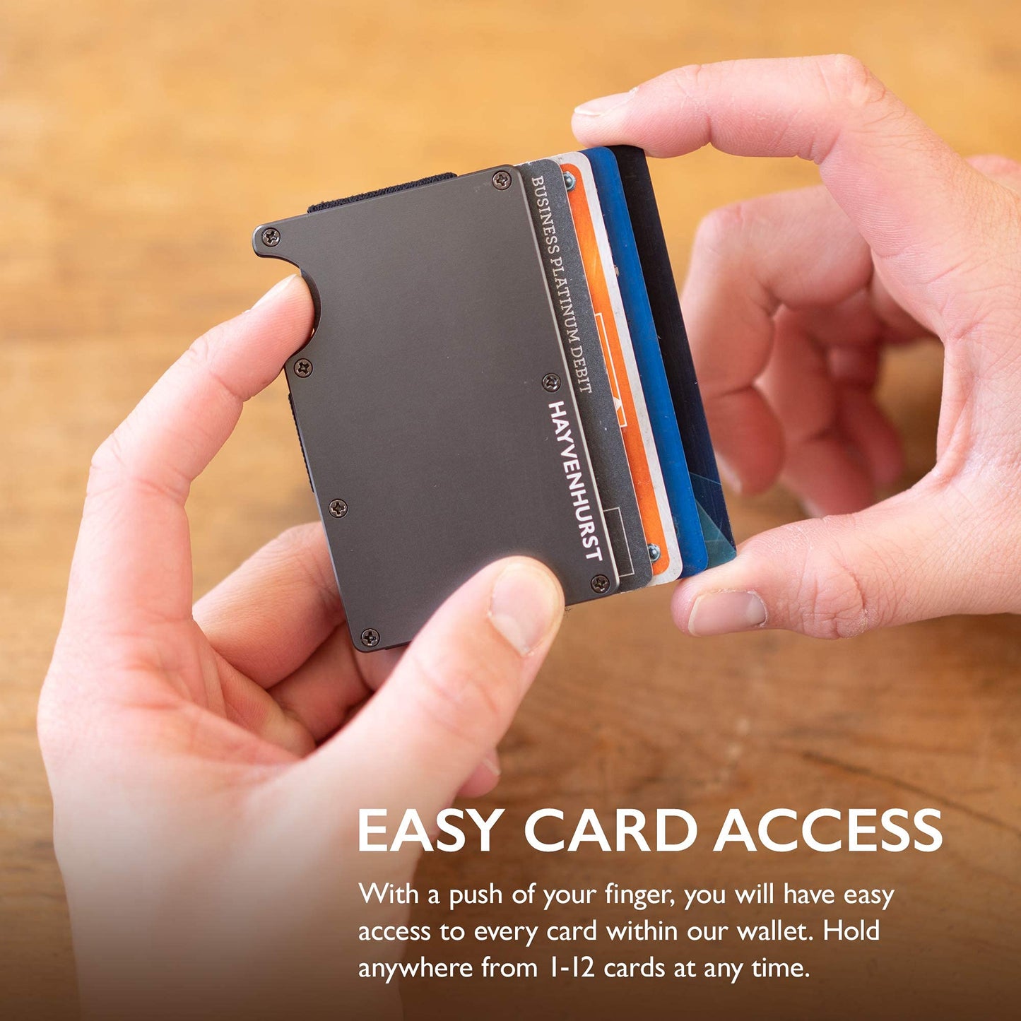 Hayvenhurst Wallet For Men - Reinvented Design Men's Wallet - Slim, Minimalistic & Seamless, Blocks RFID Scanners, Holds 12 Cards & Has a Money Clip (Carbon Fiber)