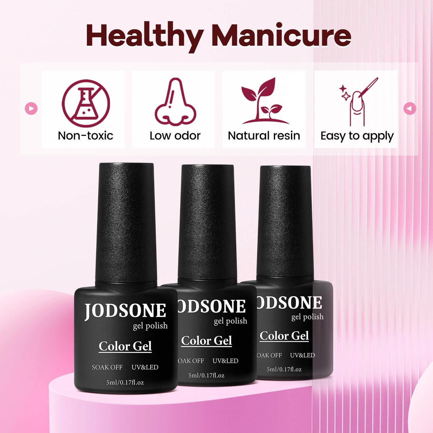 JODSONE 23 PCS Gel Nail Polish Kit with U V Light Popular Color with Durable Base Coat Matte Glossy Top Coat