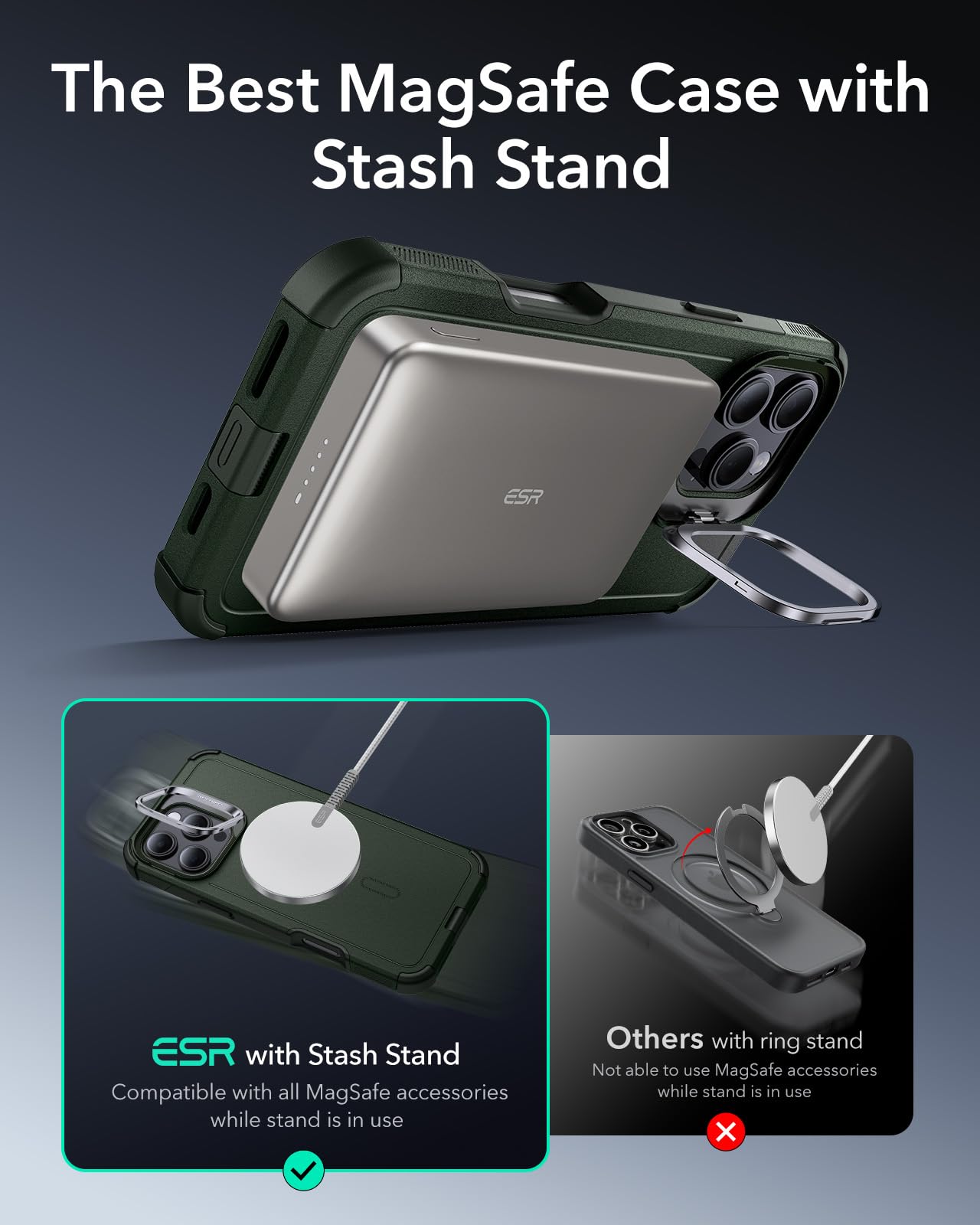 ESR Air Armor Case, Compatible with iPhone 13 Pro Max Case, Military-Grade Drop Protection, Shock-Absorbing Corners, Yellowing-Resistant Hard Back, Scratch Resistant, Clear