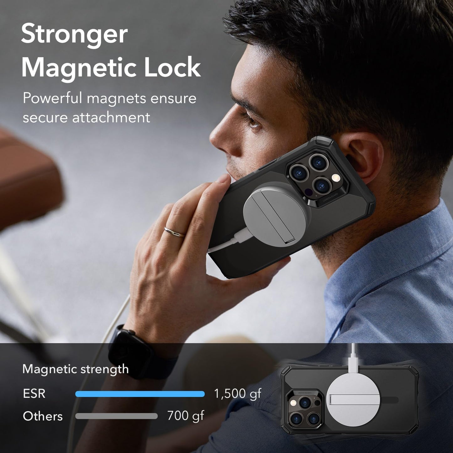 ESR Air Armor Case, Compatible with iPhone 13 Pro Max Case, Military-Grade Drop Protection, Shock-Absorbing Corners, Yellowing-Resistant Hard Back, Scratch Resistant, Clear