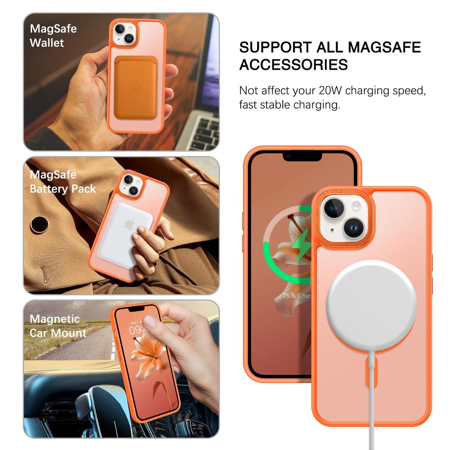 BENTOBEN Magnetic for iPhone 13 Case & iPhone 14 Case [Compatible with Magsafe] Translucent Matte Phone Case iPhone 13/14 Slim Fit Shockproof Women Men Protective Cover for iPhone 13/14 6.1", Hot Pink