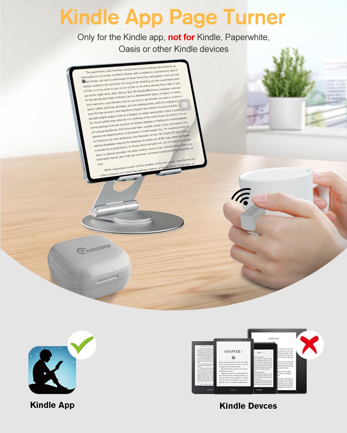 Remote Control for TikTok, Page Turner for Kindle App, Bluetooth Camera Video Recording Remote, Scrolling Ring for TIK Tok, iPhone, iPad, iOS, Android - Pink