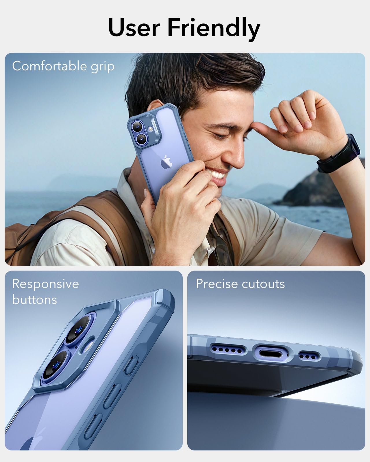 ESR Air Armor Case, Compatible with iPhone 13 Pro Max Case, Military-Grade Drop Protection, Shock-Absorbing Corners, Yellowing-Resistant Hard Back, Scratch Resistant, Clear