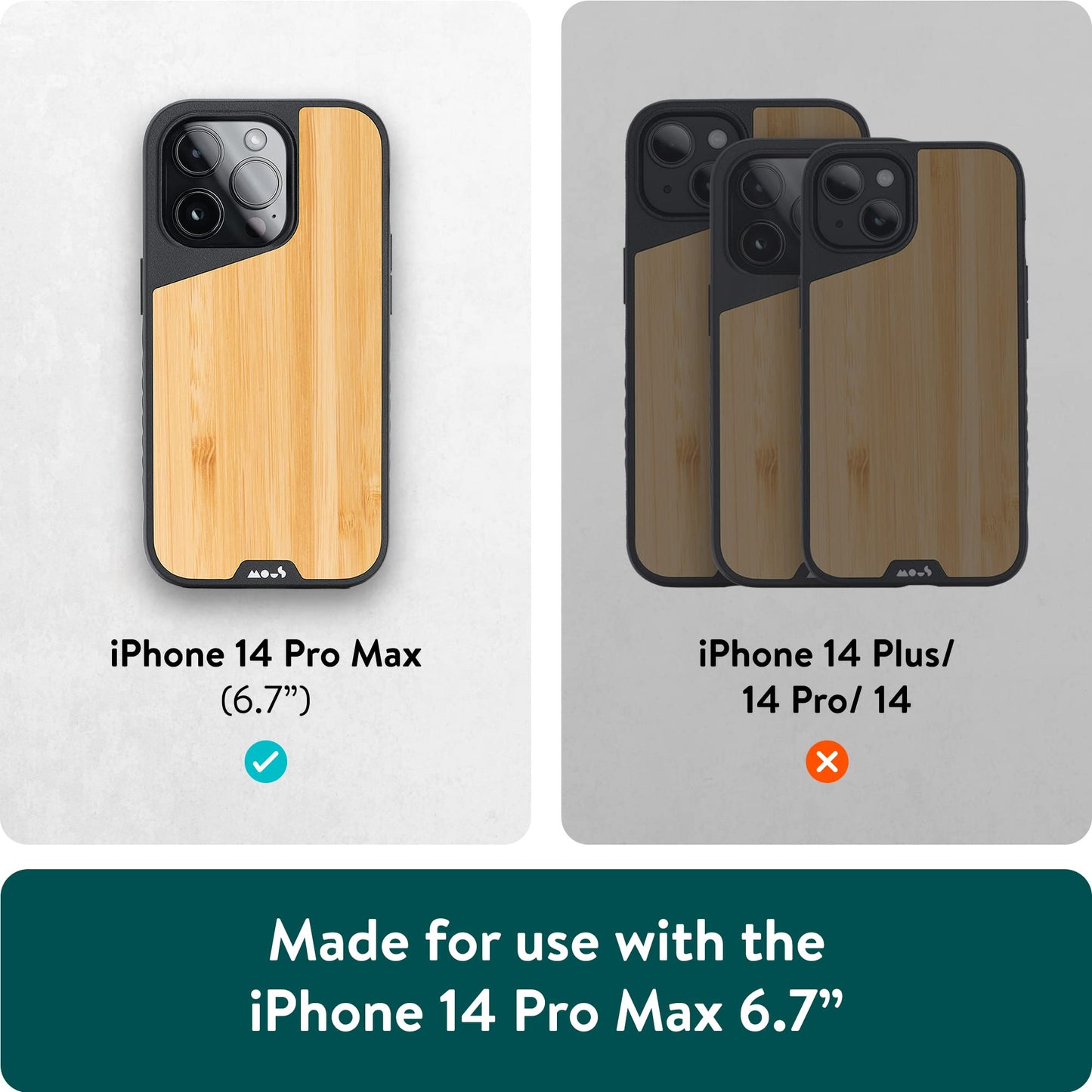 Mous - Case for iPhone 14 - Black Leather - Limitless 5.0 - Protective iPhone 14 Case MagSafe Compatible - Shockproof Phone Cover