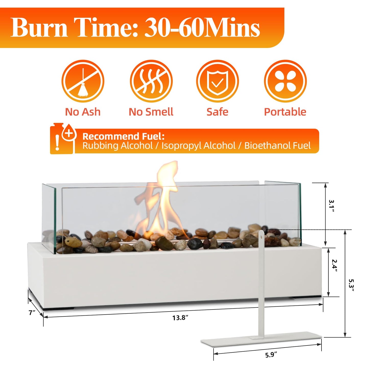 2024 New Tabletop Fire Pit,Woodgrain Portable Table Top Firepit Outdoor Indoor Table top Fireplace Smores Maker for Family Dinner Party Patio Balcony Backyard Housewarming Table Decor