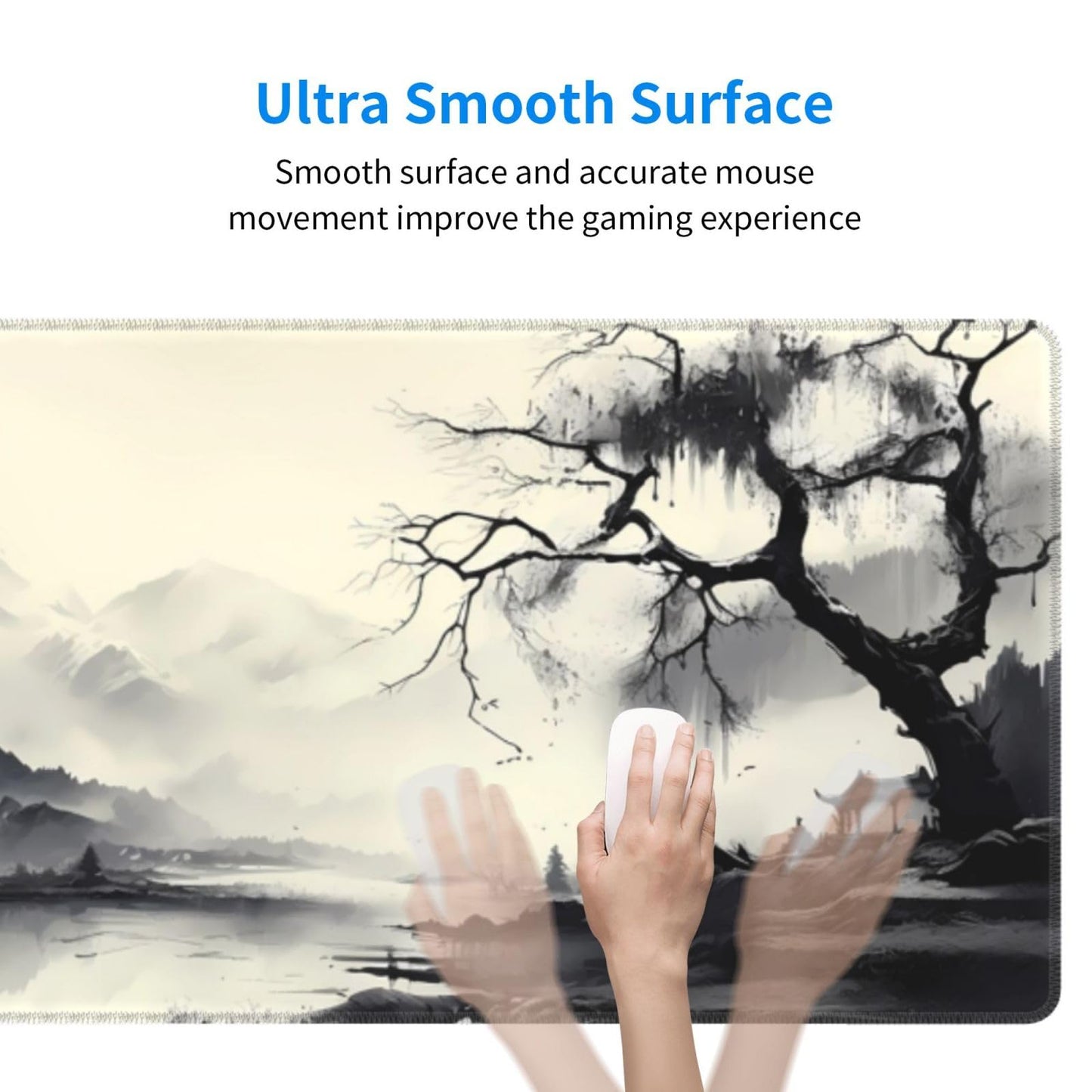 Japanese Mouse Pad, Large Japanese Desk Mat, XL Anime Gaming Keyboard Mat, Non-Slip Rubber Base, Big Extended Desk Protector for Home Office, 31.5”x11.8”