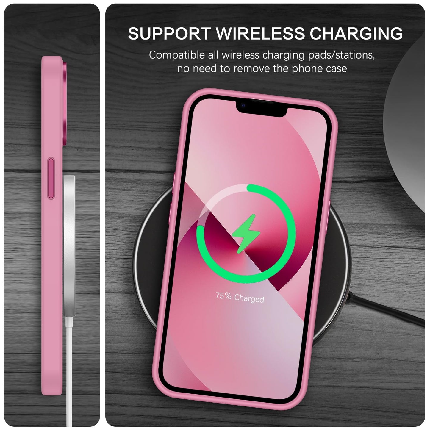 BENTOBEN Magnetic for iPhone 13 Case & iPhone 14 Case [Compatible with Magsafe] Translucent Matte Phone Case iPhone 13/14 Slim Fit Shockproof Women Men Protective Cover for iPhone 13/14 6.1", Hot Pink