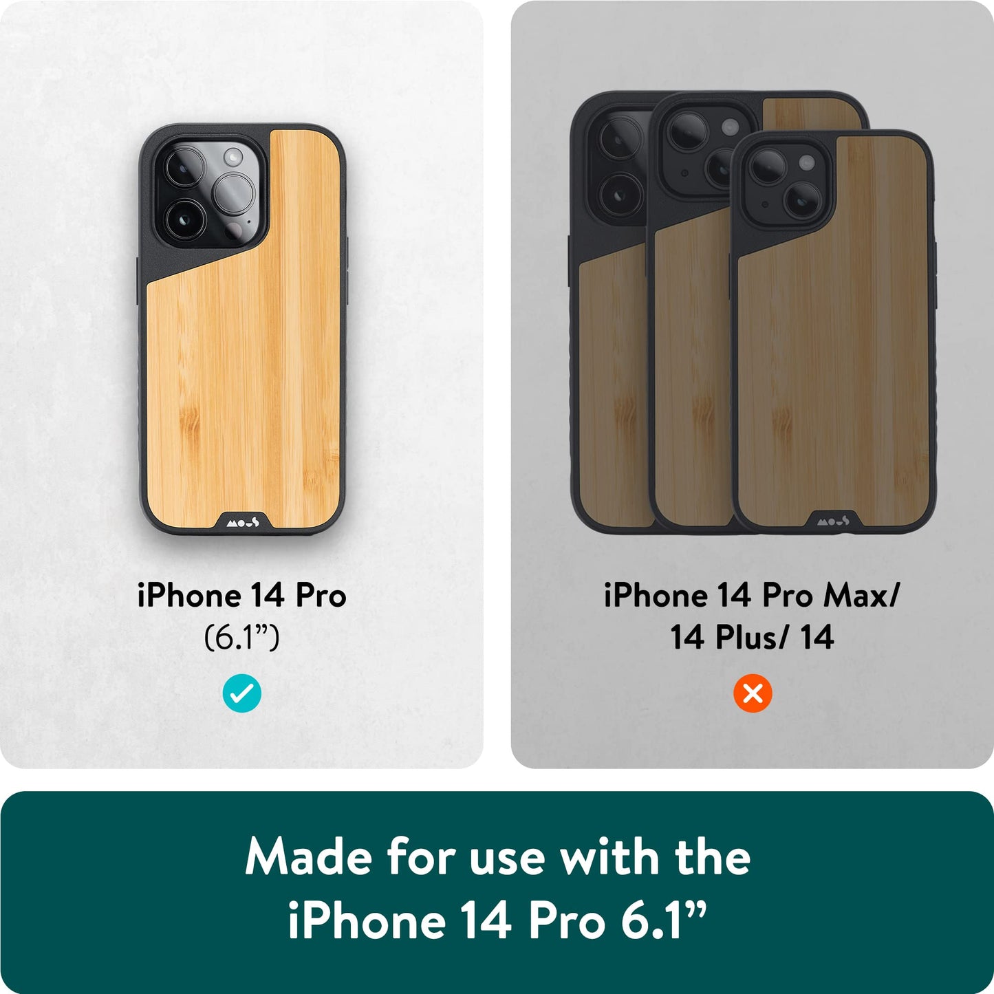 Mous - Case for iPhone 14 - Black Leather - Limitless 5.0 - Protective iPhone 14 Case MagSafe Compatible - Shockproof Phone Cover