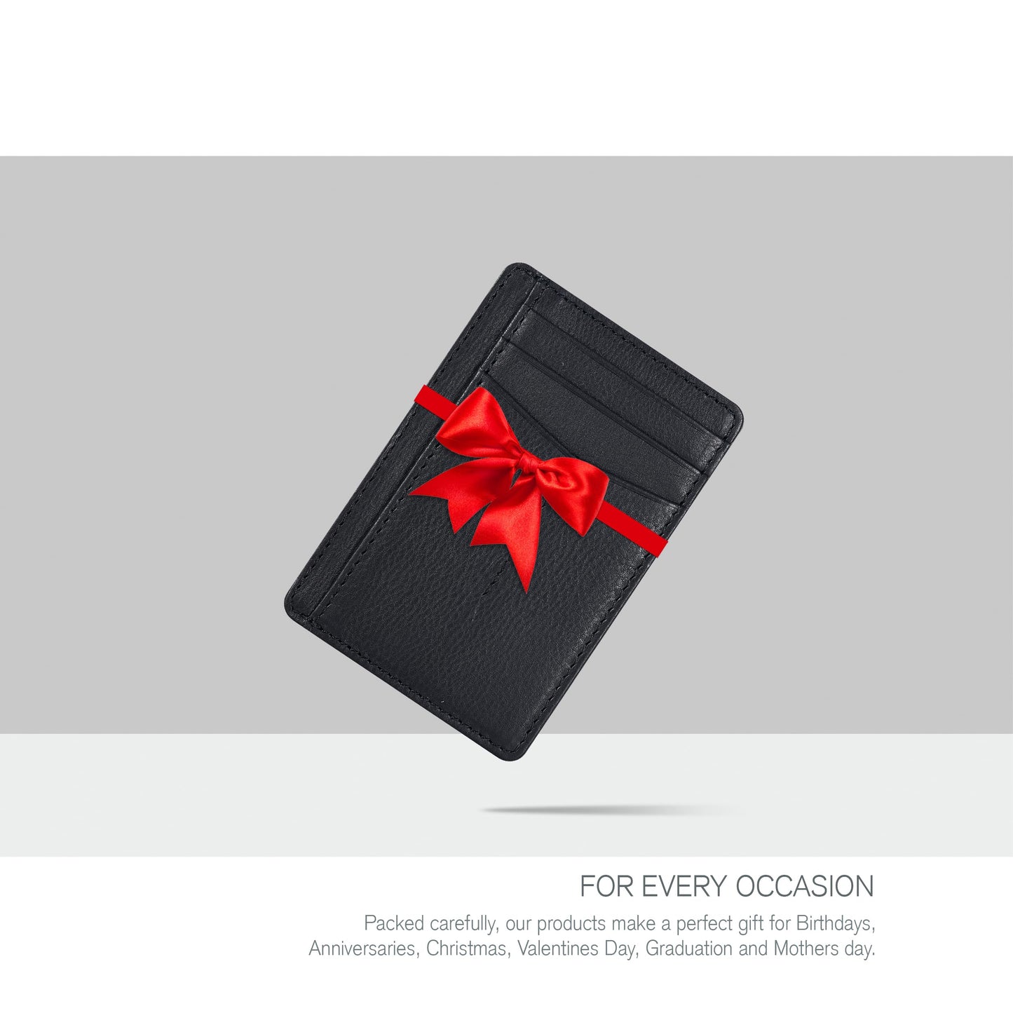 Leather Minimalist Wallet for Men & Women RFID Front Pocket Leather Card Holder Wallets