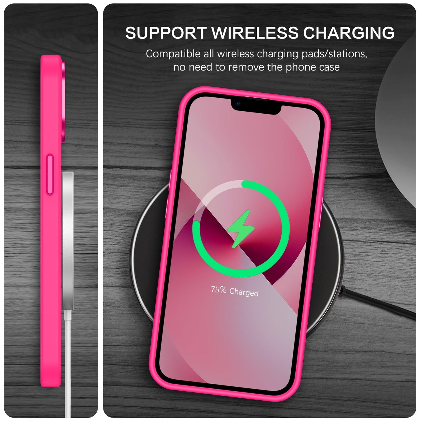 BENTOBEN Magnetic for iPhone 13 Case & iPhone 14 Case [Compatible with Magsafe] Translucent Matte Phone Case iPhone 13/14 Slim Fit Shockproof Women Men Protective Cover for iPhone 13/14 6.1", Hot Pink