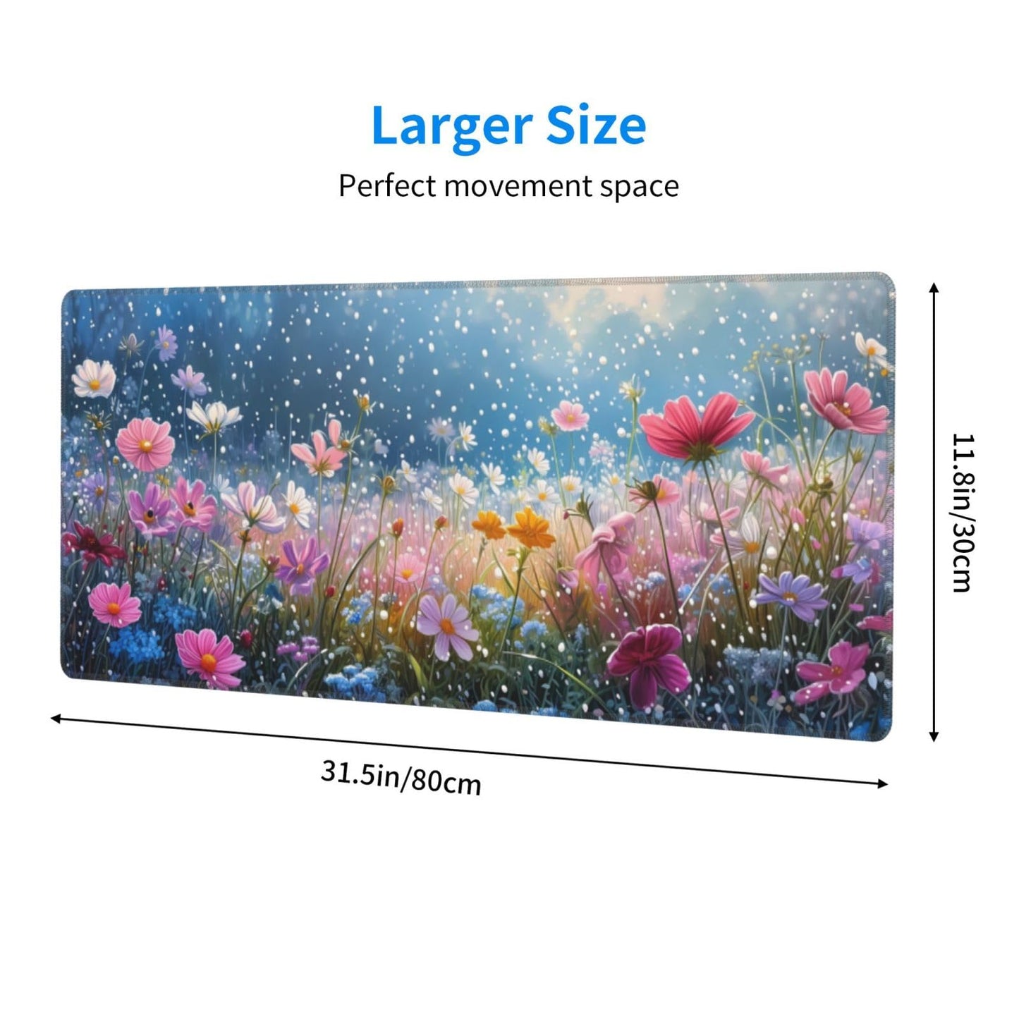 Japanese Mouse Pad, Large Japanese Desk Mat, XL Anime Gaming Keyboard Mat, Non-Slip Rubber Base, Big Extended Desk Protector for Home Office, 31.5”x11.8”