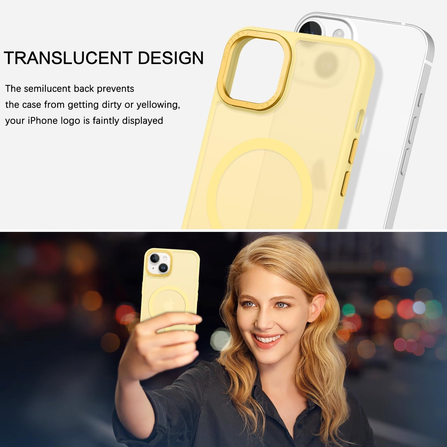 BENTOBEN Magnetic for iPhone 13 Case & iPhone 14 Case [Compatible with Magsafe] Translucent Matte Phone Case iPhone 13/14 Slim Fit Shockproof Women Men Protective Cover for iPhone 13/14 6.1", Hot Pink