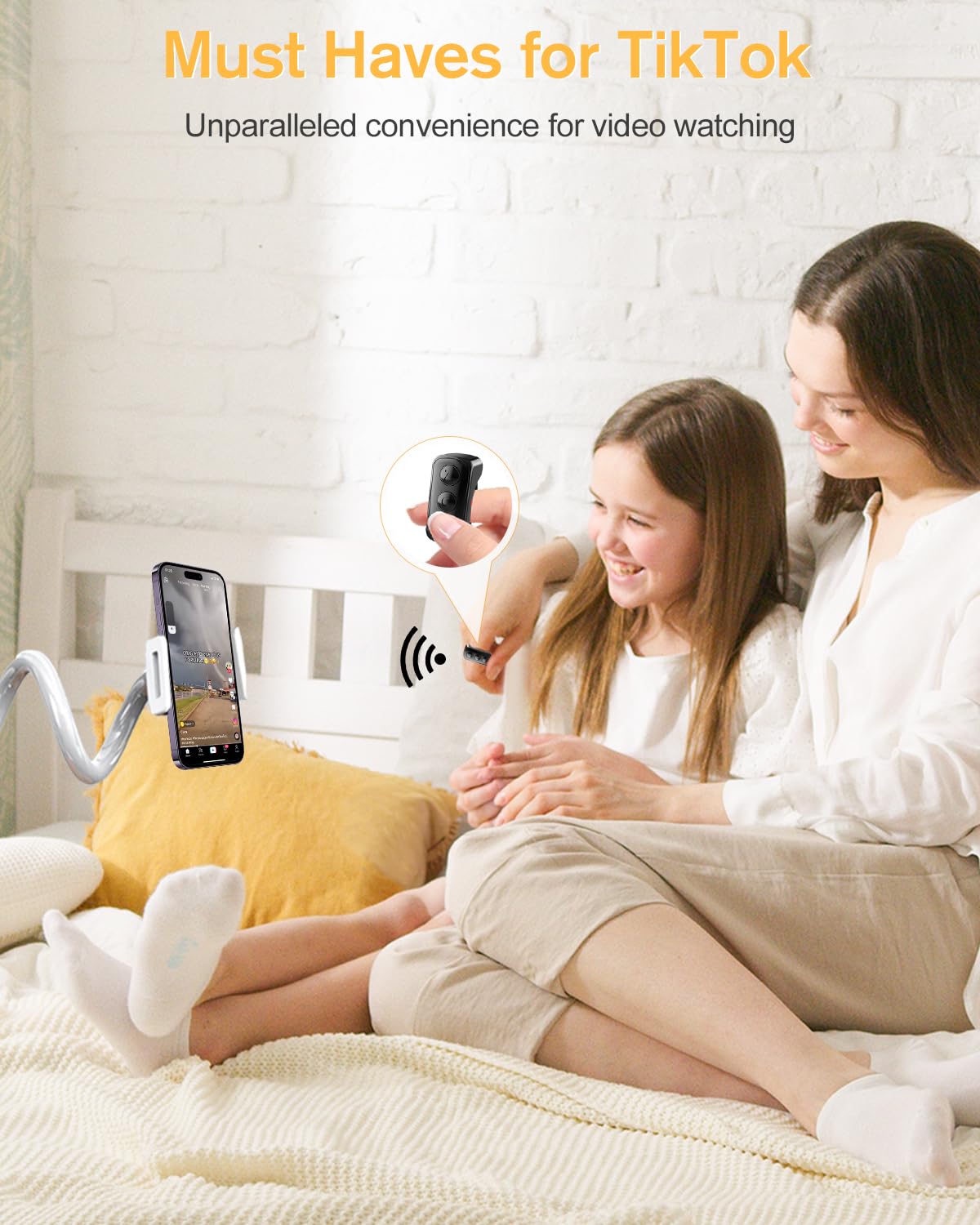 Remote Control for TikTok, Page Turner for Kindle App, Bluetooth Camera Video Recording Remote, Scrolling Ring for TIK Tok, iPhone, iPad, iOS, Android - Pink