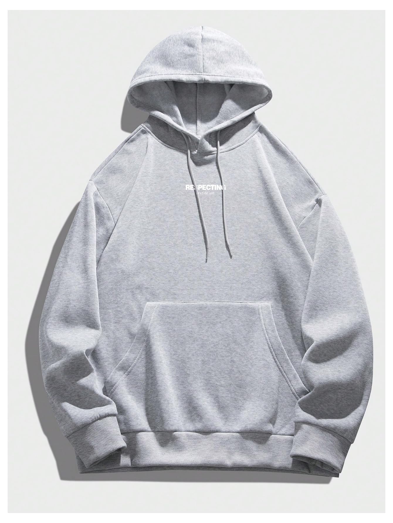 Floerns Men's Graphic Print Long Sleeve Drawstring Hoodie Pullover Sweatshirt