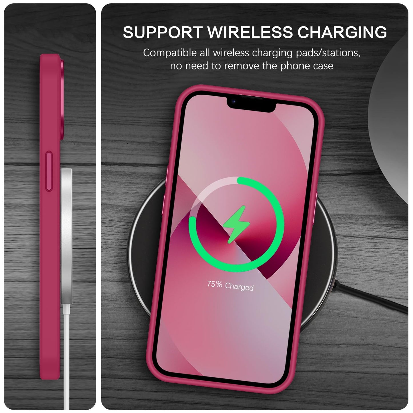 BENTOBEN Magnetic for iPhone 13 Case & iPhone 14 Case [Compatible with Magsafe] Translucent Matte Phone Case iPhone 13/14 Slim Fit Shockproof Women Men Protective Cover for iPhone 13/14 6.1", Hot Pink