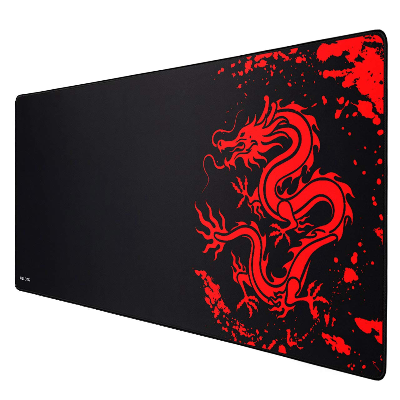 JIALONG Mouse Pad Large Gaming Desk Mat Extended Mousepad with Personalized Design Keyboard Pad for Laptop, Computer and PC - 35.4 x 15.7 inches Black World Map