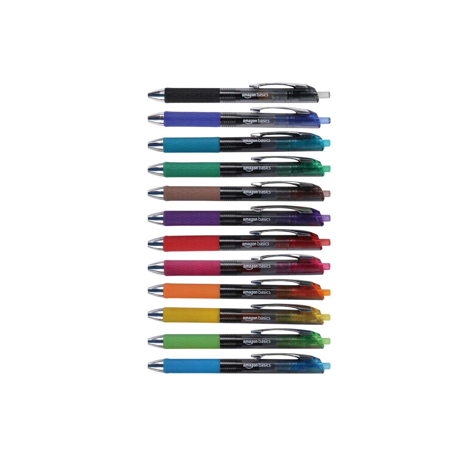 Amazon Basics Gel Pens Fine Point Smooth Writing Pens, Retractable, Black, 0.7mm, 12 Pack