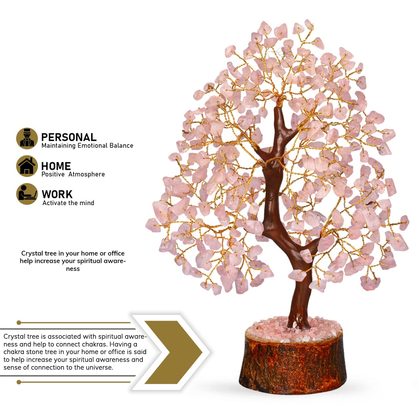 Seven Chakra Tree - Crystal Tree for Postive Energy - 7 Chakra Tree Of Life - Chakra Tree - Feng Shui Energy Crystals - Gemstone Tree - Fengshui Decor - Crystal Gifts - Housewarming Gift for Women