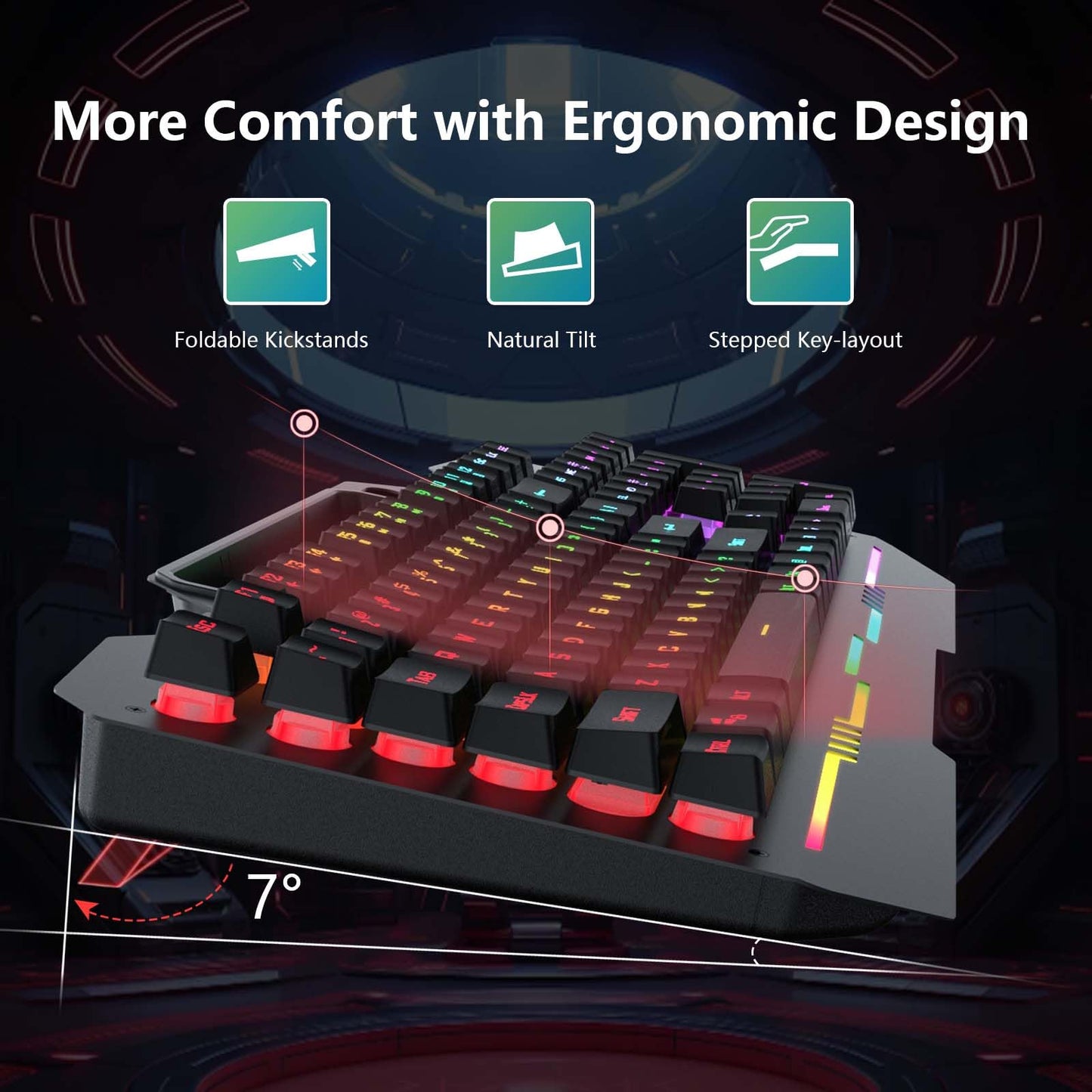 AULA Keyboard, T102 104 Keys Gaming Keyboard and Mouse Combo with RGB Backlit Quiet Computer Keyboard, All-Metal Panel, Waterproof Light Up PC Keyboard, USB Wired Keyboard Gaming for MAC Xbox PC Gamer