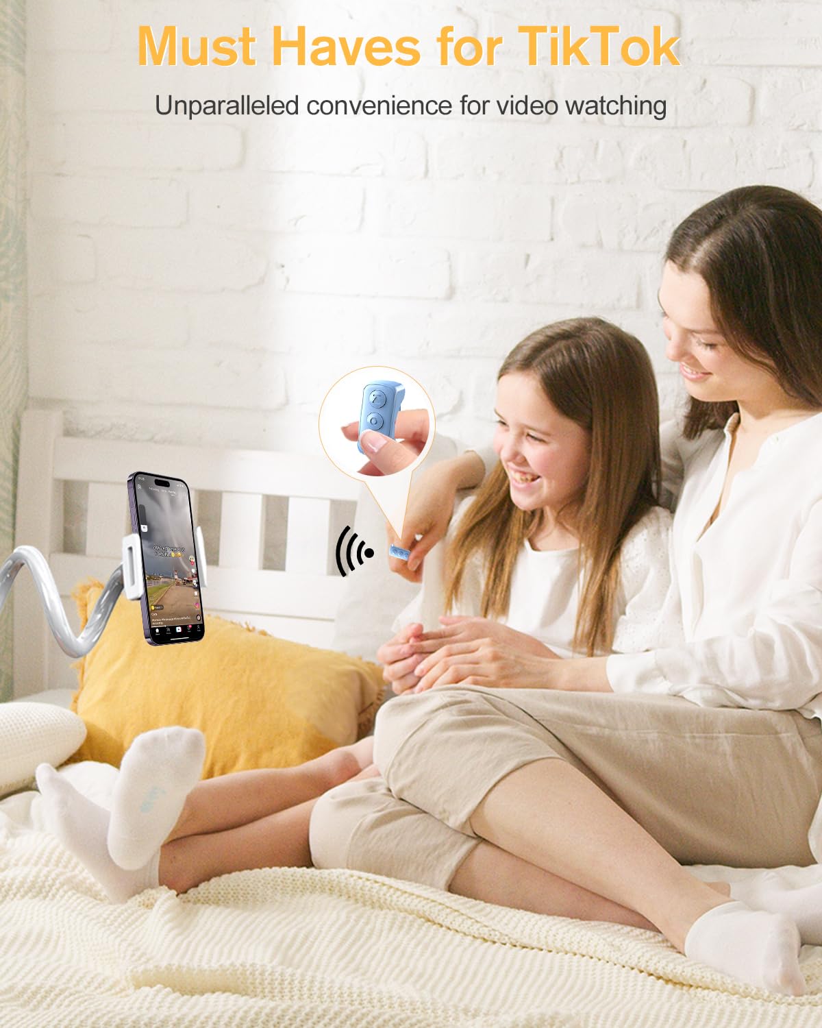 Remote Control for TikTok, Page Turner for Kindle App, Bluetooth Camera Video Recording Remote, Scrolling Ring for TIK Tok, iPhone, iPad, iOS, Android - Pink
