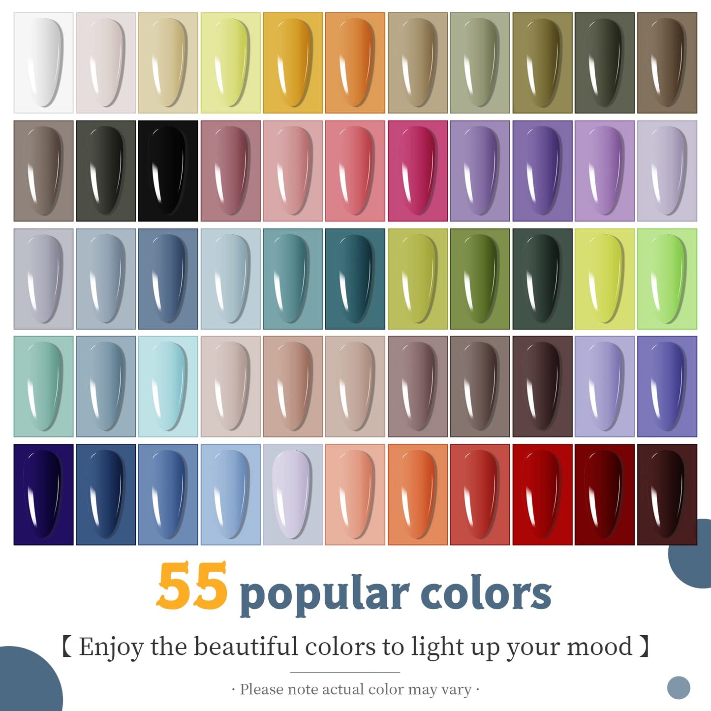 JODSONE 23 PCS Gel Nail Polish Kit with U V Light Popular Color with Durable Base Coat Matte Glossy Top Coat