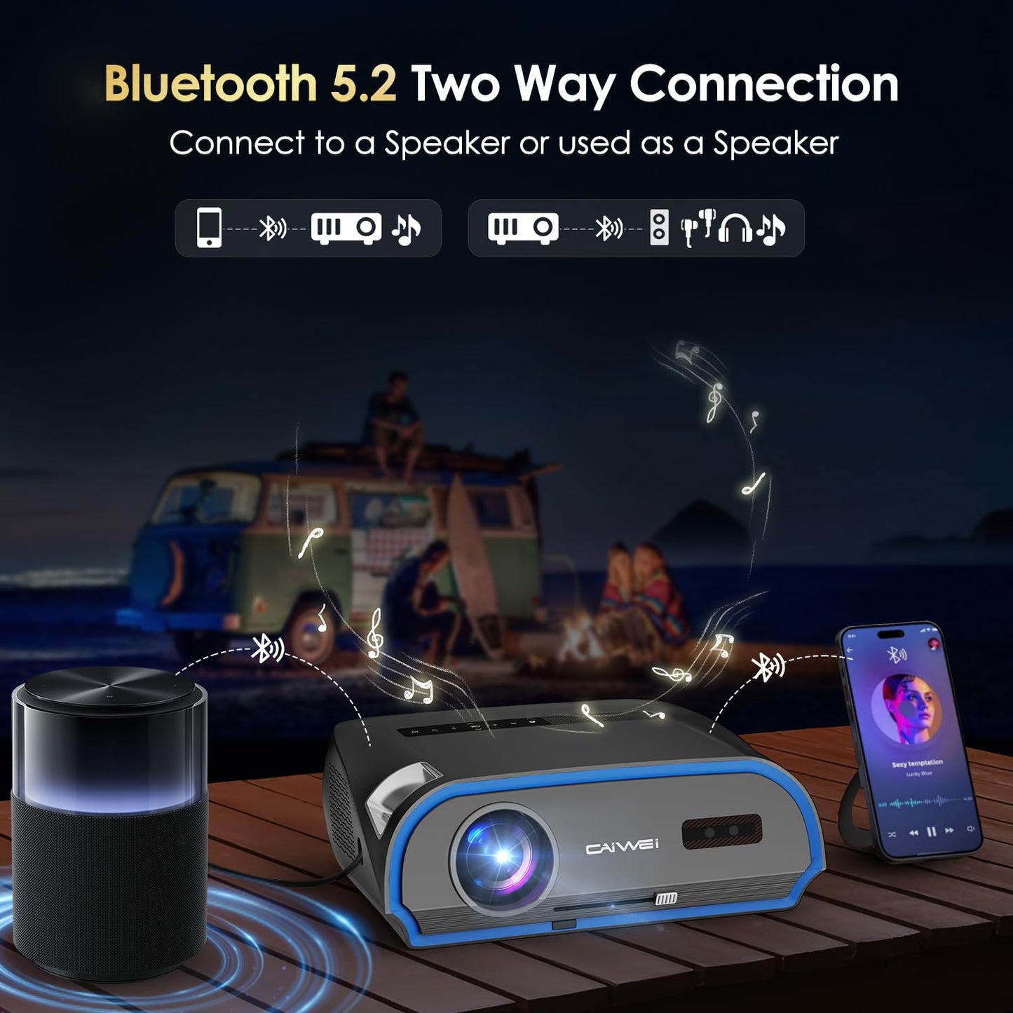 Smart 4K Projector 1400ANSI Daytime Viewing,High Brightness Movie Projetcor with WIFI6 Bluetooth NFC Casting for 300Inch Display 5G Home Theater Outdoor Projector with Netflix Disney+ Youtube Apps