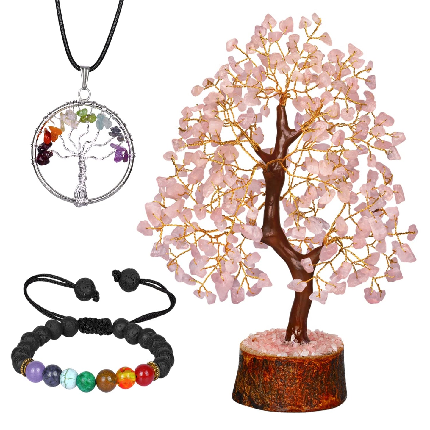 Seven Chakra Tree - Crystal Tree for Postive Energy - 7 Chakra Tree Of Life - Chakra Tree - Feng Shui Energy Crystals - Gemstone Tree - Fengshui Decor - Crystal Gifts - Housewarming Gift for Women