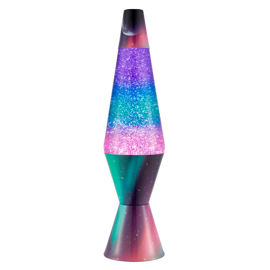 Lava® Lamp - 14.5" Polar Glimmer - The Original Motion Light - Silver Glitter, Multicolor Base and Globe - Item #2048 (Amazon Exclusive)