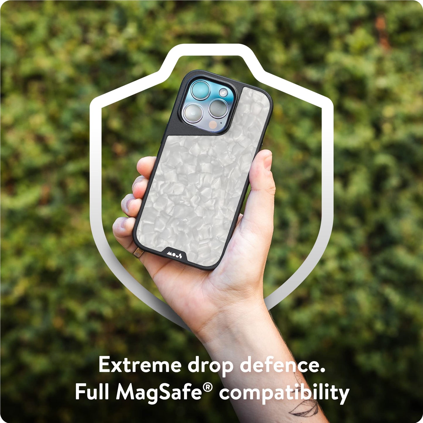 Mous - Case for iPhone 14 - Black Leather - Limitless 5.0 - Protective iPhone 14 Case MagSafe Compatible - Shockproof Phone Cover