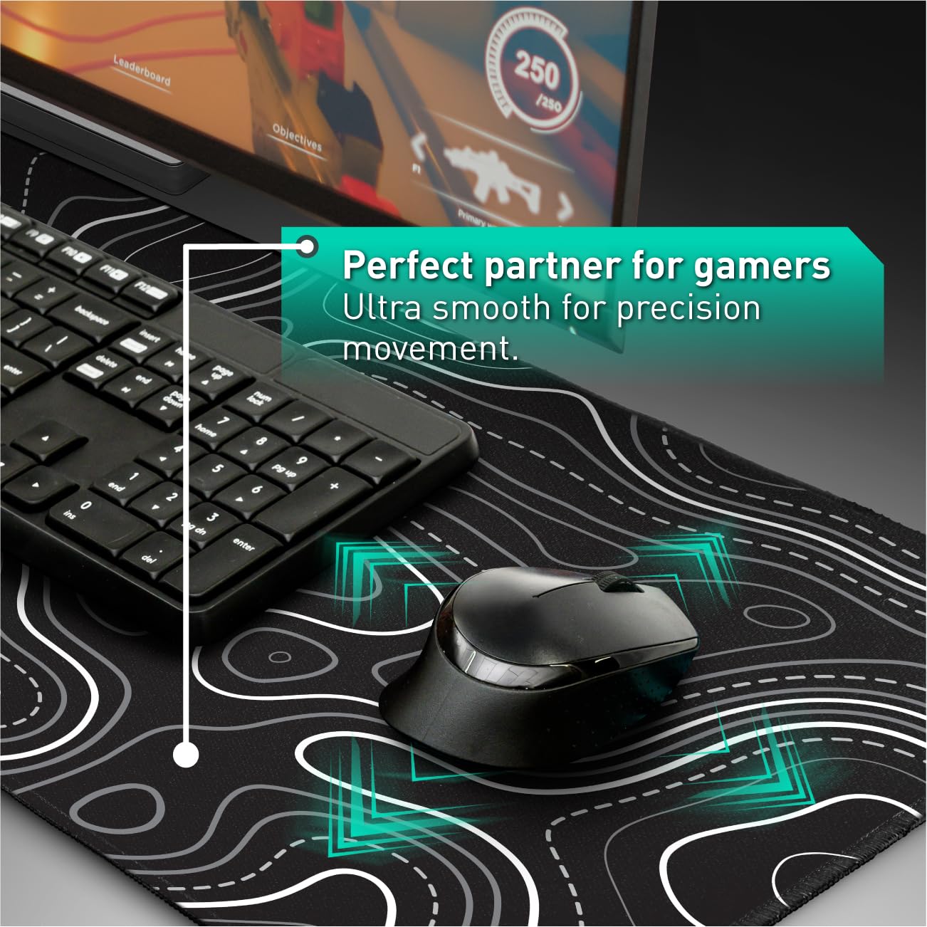 Excel Shortcut Keys Mouse Pad - Extended Large XL Cheat Sheet Gaming Mousepad | PC Office Spreadsheet Keyboard Mat | Non-Slip Stitched Edge