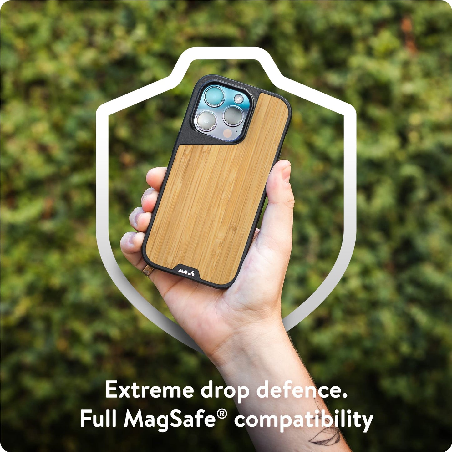 Mous - Case for iPhone 14 - Black Leather - Limitless 5.0 - Protective iPhone 14 Case MagSafe Compatible - Shockproof Phone Cover