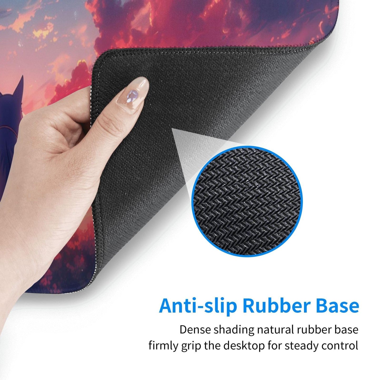 Japanese Mouse Pad, Large Japanese Desk Mat, XL Anime Gaming Keyboard Mat, Non-Slip Rubber Base, Big Extended Desk Protector for Home Office, 31.5”x11.8”