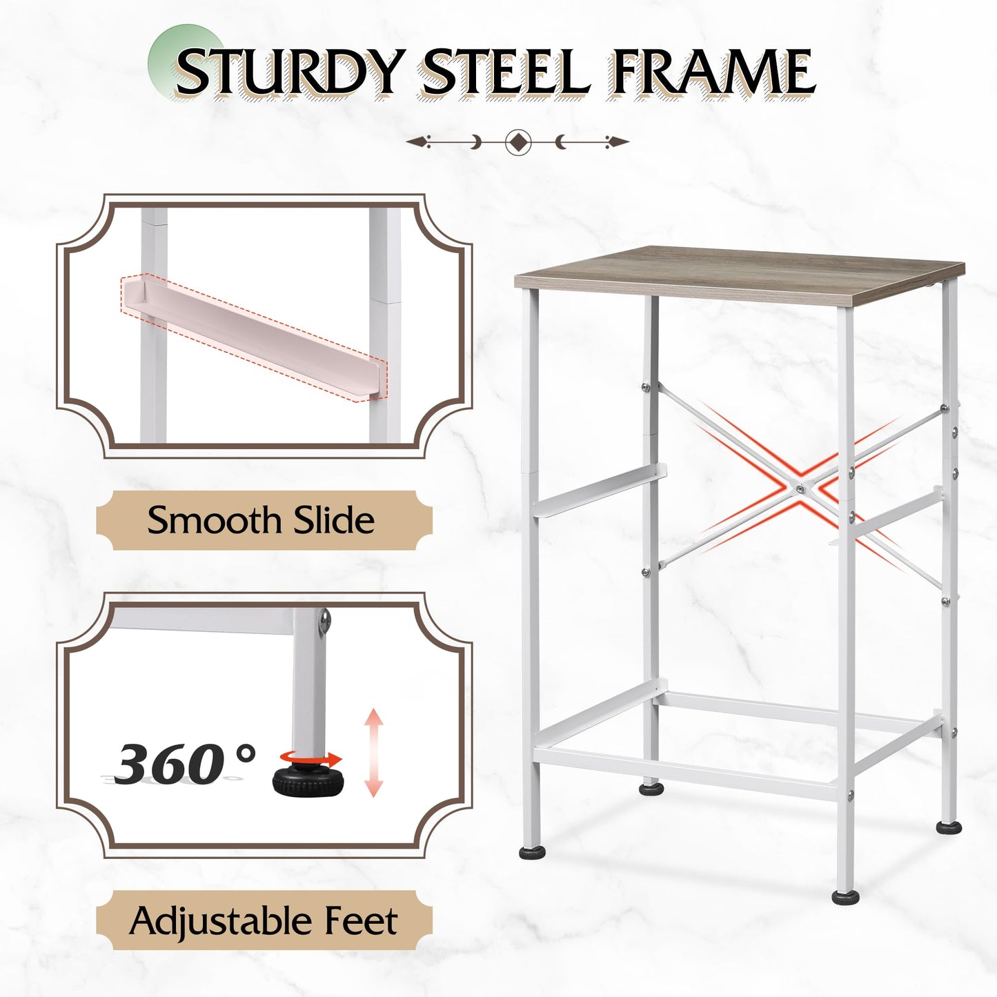 WLIVE Nightstand, 2 Drawer Dresser for Bedroom, Small Dresser with 2 Drawers, Bedside Furniture, Night Stand, End Table with Fabric Bins for Bedroom, Closet, Entryway, College Dorm, Dark Grey