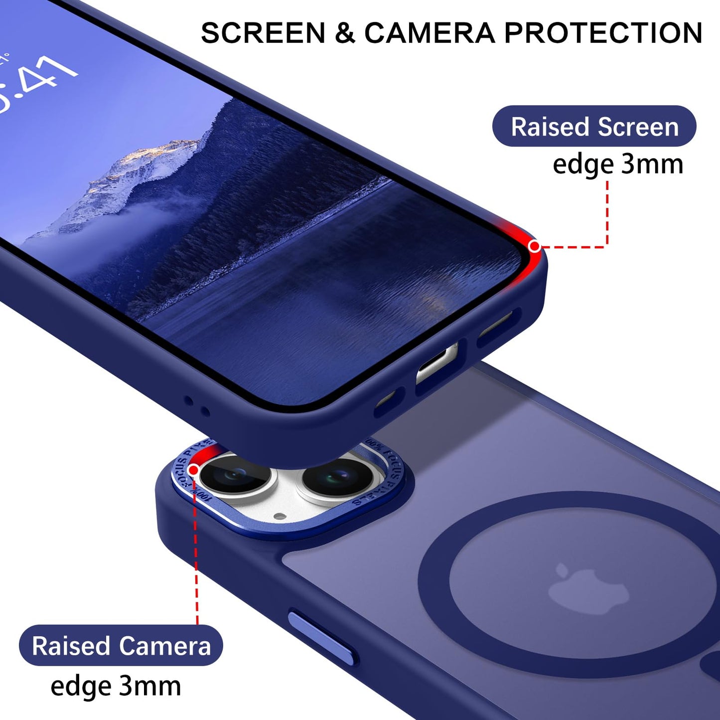 BENTOBEN Magnetic for iPhone 13 Case & iPhone 14 Case [Compatible with Magsafe] Translucent Matte Phone Case iPhone 13/14 Slim Fit Shockproof Women Men Protective Cover for iPhone 13/14 6.1", Hot Pink