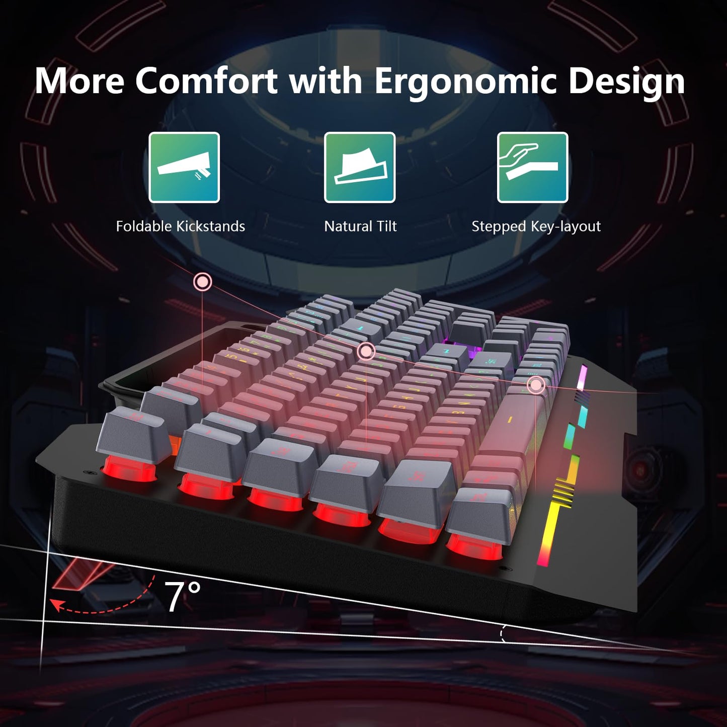 AULA Keyboard, T102 104 Keys Gaming Keyboard and Mouse Combo with RGB Backlit Quiet Computer Keyboard, All-Metal Panel, Waterproof Light Up PC Keyboard, USB Wired Keyboard Gaming for MAC Xbox PC Gamer
