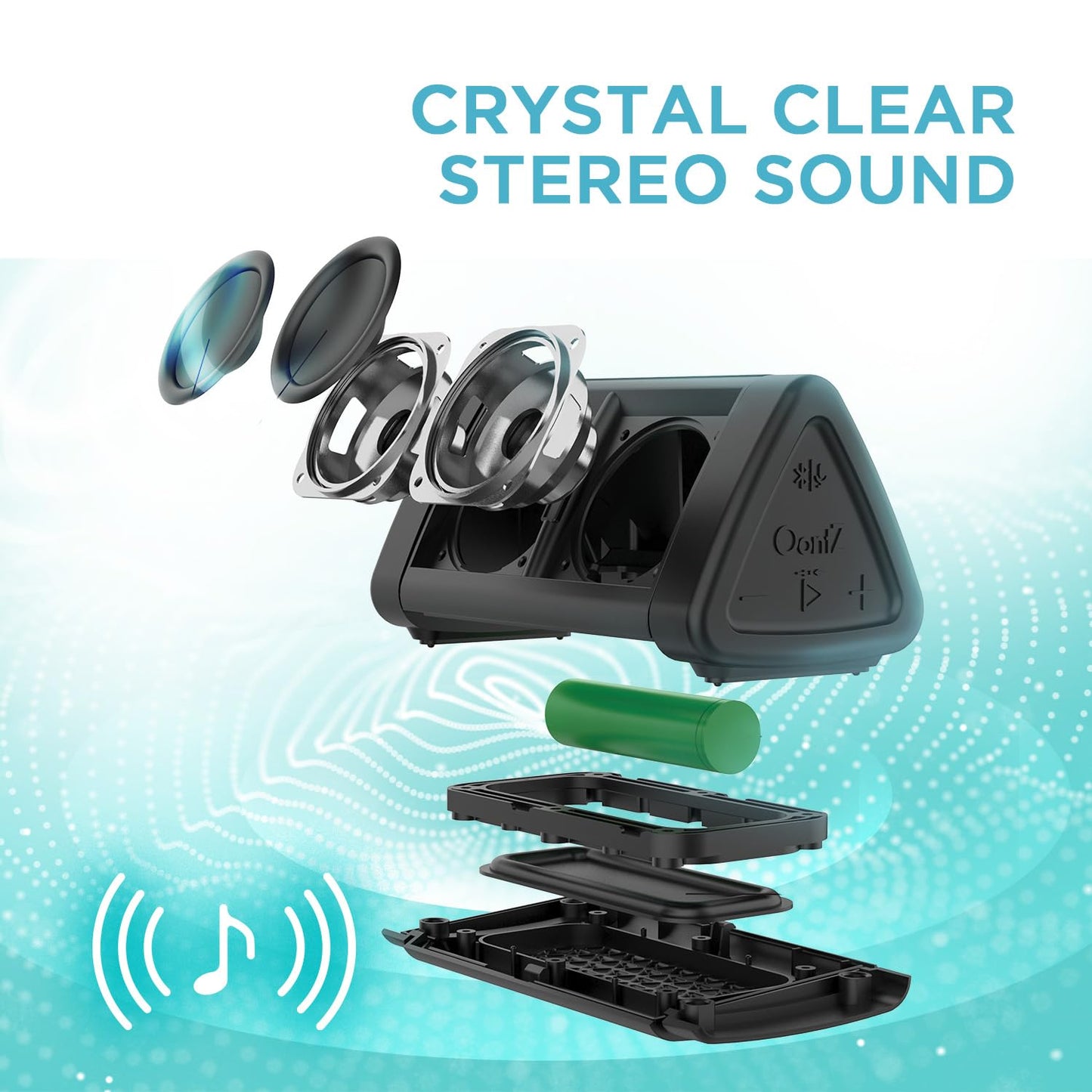 OontZ Angle 3 Bluetooth 5.4 Speaker, up to 100 ft Wireless Range, up to 24 Hrs Playtime, Portable Small Speaker for iPhone, Android Phones, Crystal Clear Sound, IPX5 Portable Bluetooth Speaker, Black