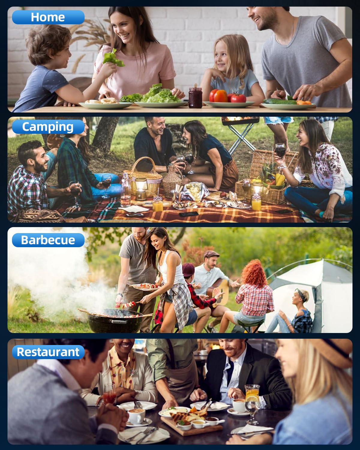 Gravity Electric Pepper and Salt Grinder Set, Salt and Pepper Mill & Adjustable Coarseness, Battery Powered with LED Light, One Hand Automatic Operation, Stainless Steel (Set/Silver)