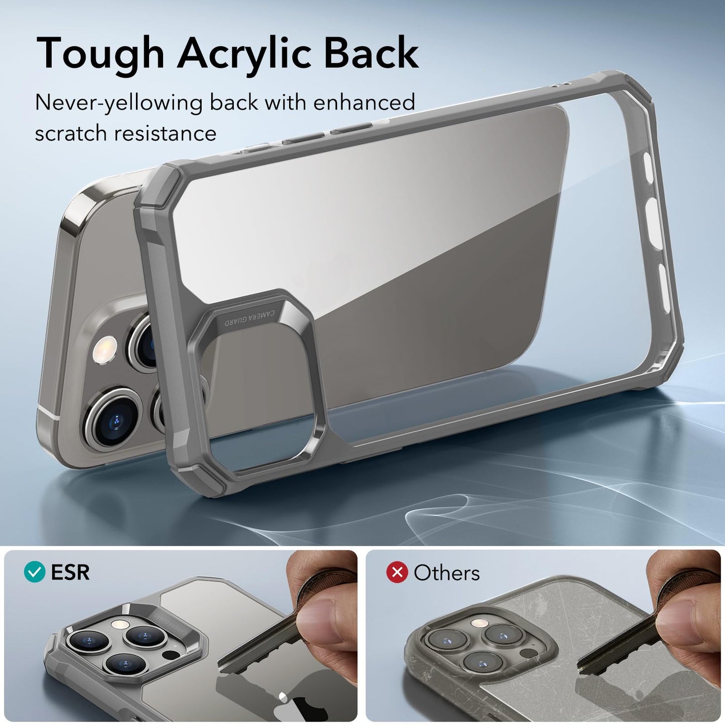 ESR Air Armor Case, Compatible with iPhone 13 Pro Max Case, Military-Grade Drop Protection, Shock-Absorbing Corners, Yellowing-Resistant Hard Back, Scratch Resistant, Clear