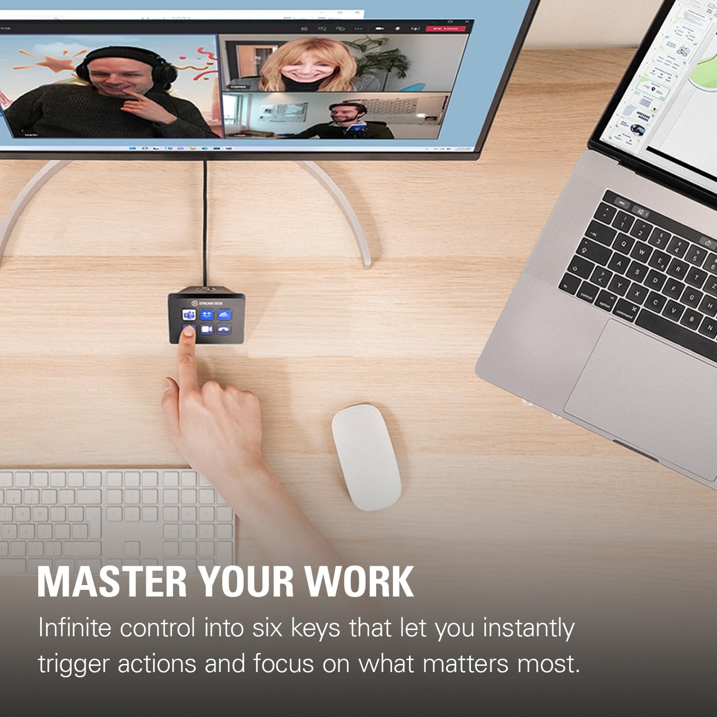 Elgato Stream Deck Mini – Control Zoom, Teams, PowerPoint, MS Office and More, Boost Productivity with Seamless Integration for Daily Apps, Set Up Shortcuts Easily, Compatible with Mac and PC