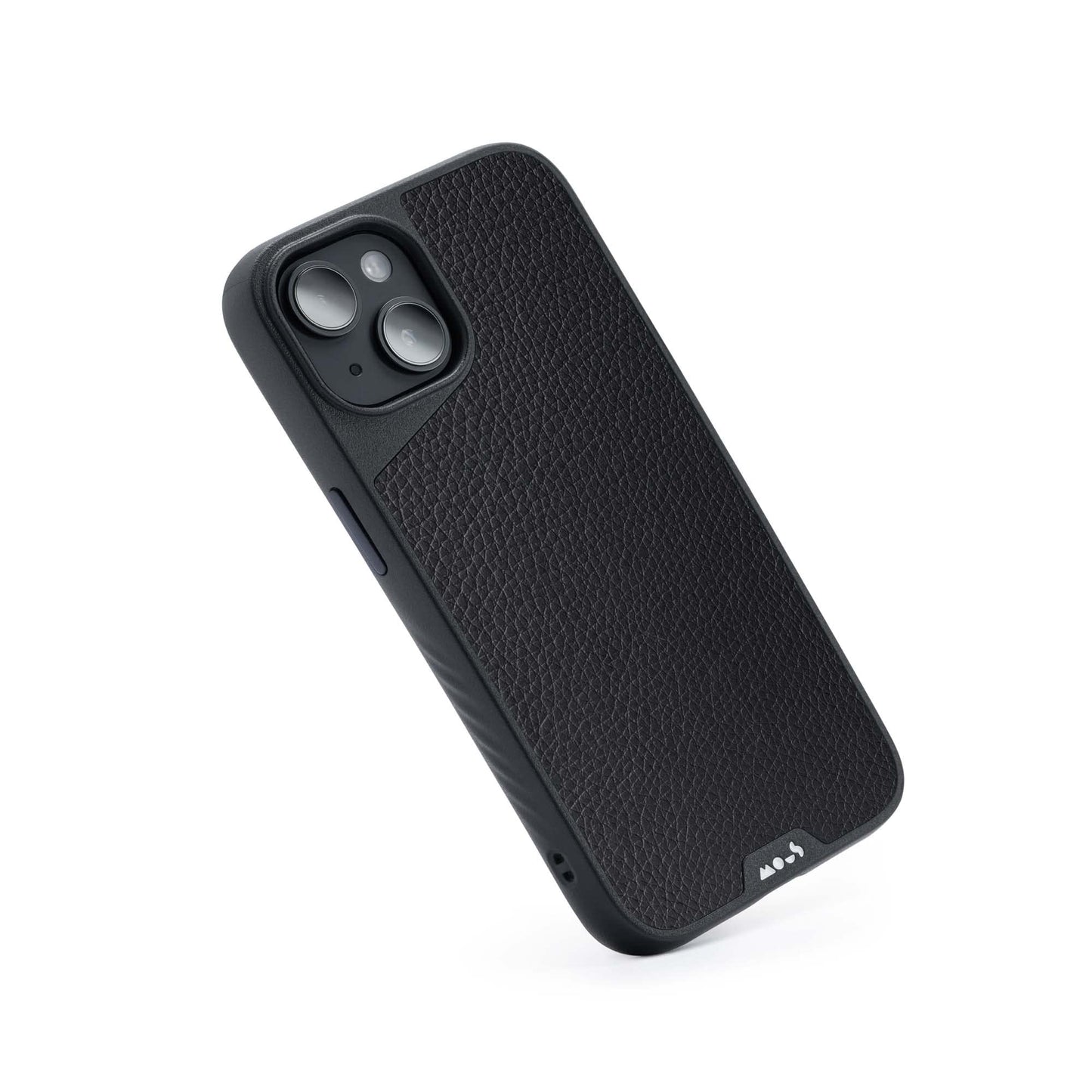 Mous - Case for iPhone 14 - Black Leather - Limitless 5.0 - Protective iPhone 14 Case MagSafe Compatible - Shockproof Phone Cover