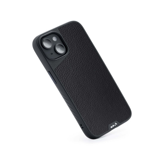 Mous - Case for iPhone 14 - Black Leather - Limitless 5.0 - Protective iPhone 14 Case MagSafe Compatible - Shockproof Phone Cover