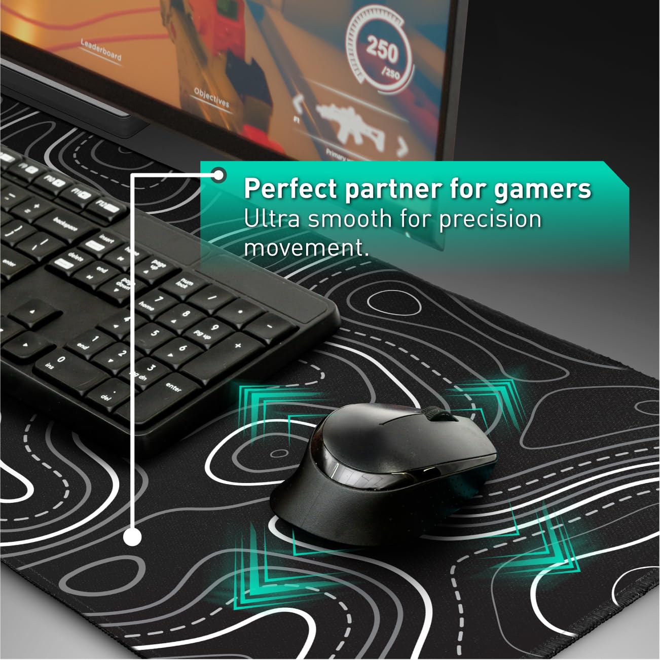 Excel Shortcut Keys Mouse Pad - Extended Large XL Cheat Sheet Gaming Mousepad | PC Office Spreadsheet Keyboard Mat | Non-Slip Stitched Edge