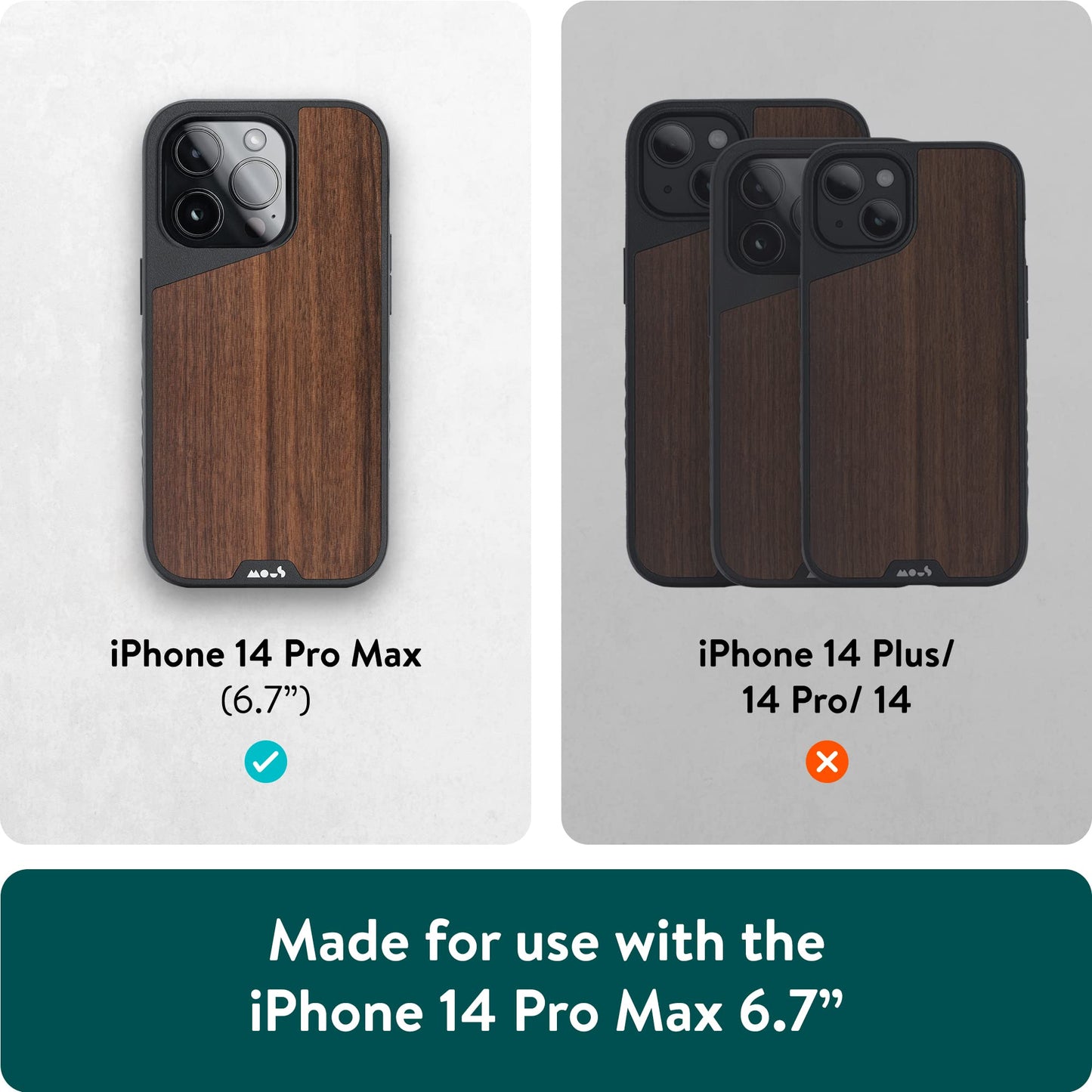 Mous - Case for iPhone 14 - Black Leather - Limitless 5.0 - Protective iPhone 14 Case MagSafe Compatible - Shockproof Phone Cover