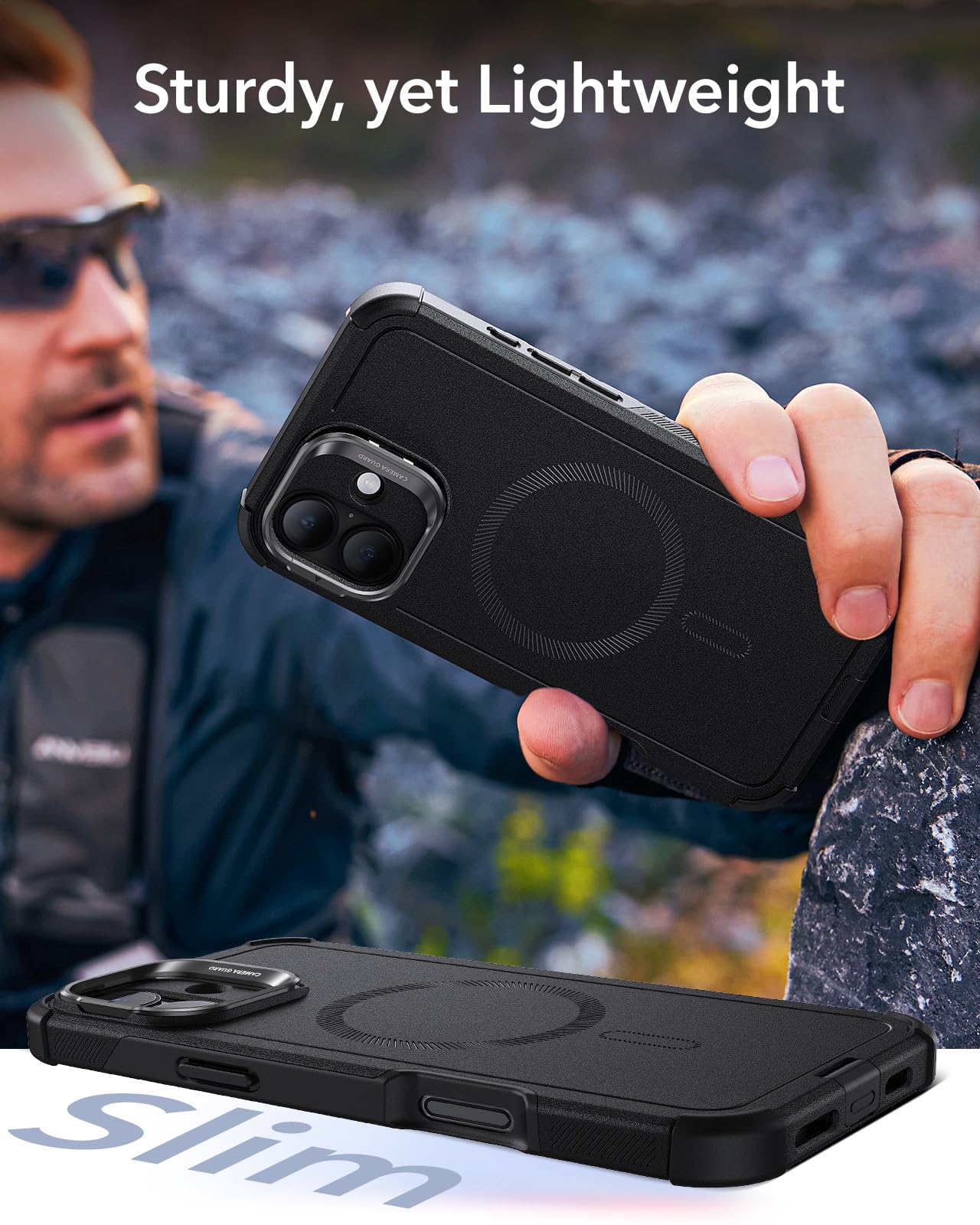 ESR Air Armor Case, Compatible with iPhone 13 Pro Max Case, Military-Grade Drop Protection, Shock-Absorbing Corners, Yellowing-Resistant Hard Back, Scratch Resistant, Clear