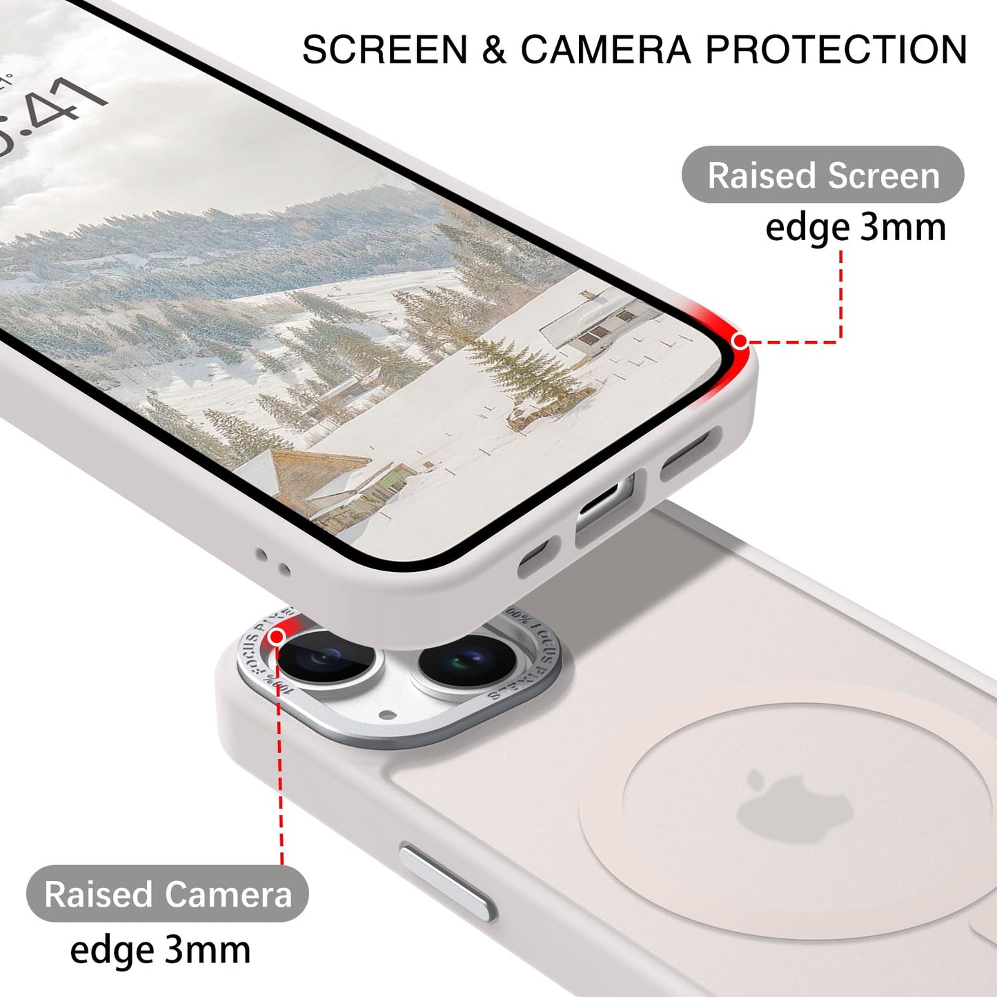BENTOBEN Magnetic for iPhone 13 Case & iPhone 14 Case [Compatible with Magsafe] Translucent Matte Phone Case iPhone 13/14 Slim Fit Shockproof Women Men Protective Cover for iPhone 13/14 6.1", Hot Pink