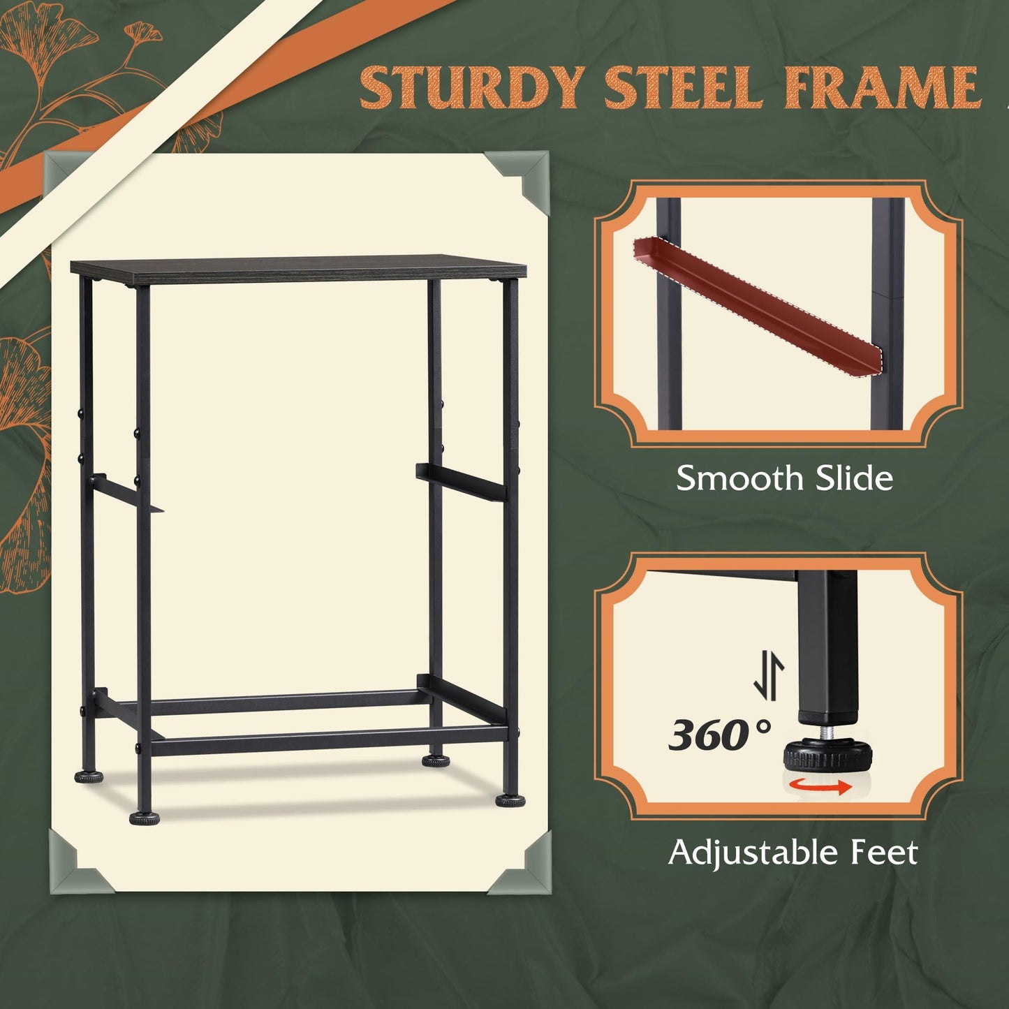 WLIVE Nightstand, 2 Drawer Dresser for Bedroom, Small Dresser with 2 Drawers, Bedside Furniture, Night Stand, End Table with Fabric Bins for Bedroom, Closet, Entryway, College Dorm, Dark Grey